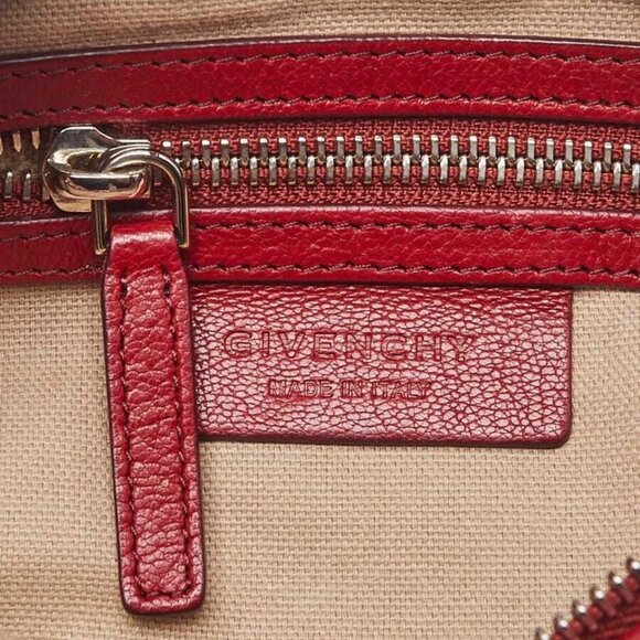 Givenchy Red Textured Sugar Goatskin Leather Mini Pandora Bag - Picture 10 of 12